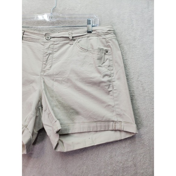 Vintage America Shorts Womens Size 12 Tan Cotton 5-Pockets Design Flat Front - Picture 4 of 7